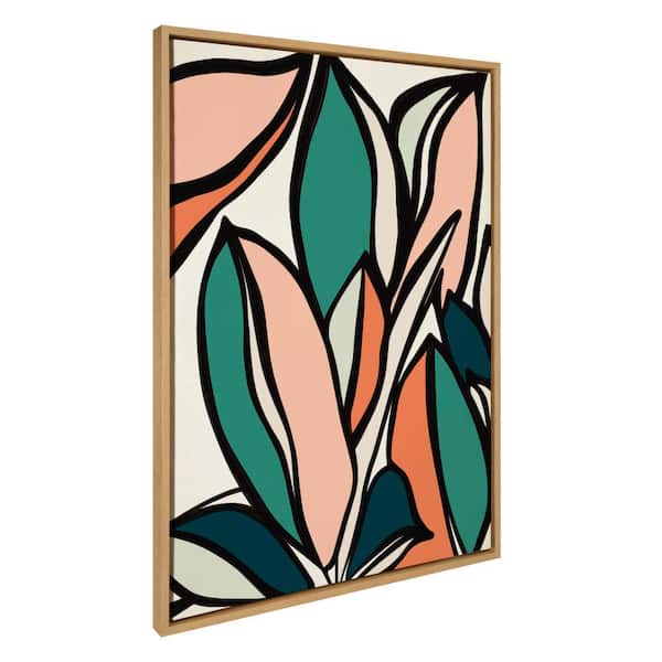 Kate and Laurel Sylvie Fanciful Ficus 2 Framed Canvas by Alicia Bock Set of 1 Abstract Art Print 28.00 in. x 38.00 in.