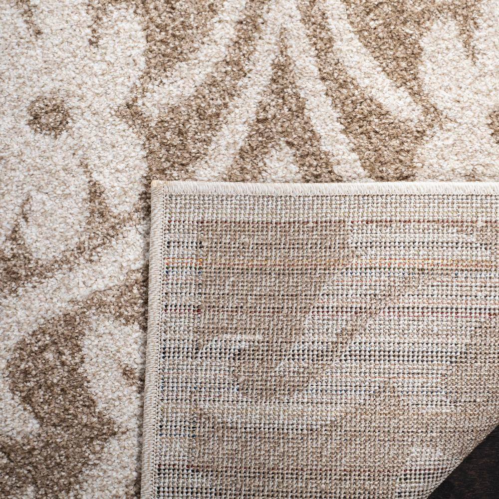 Wheat and Beige Floral Synthetic 9' x 12' Area Rug