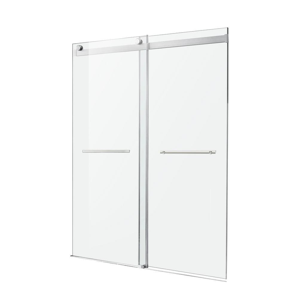 Kahn 48" Brushed Nickel Frameless Sliding Shower Door