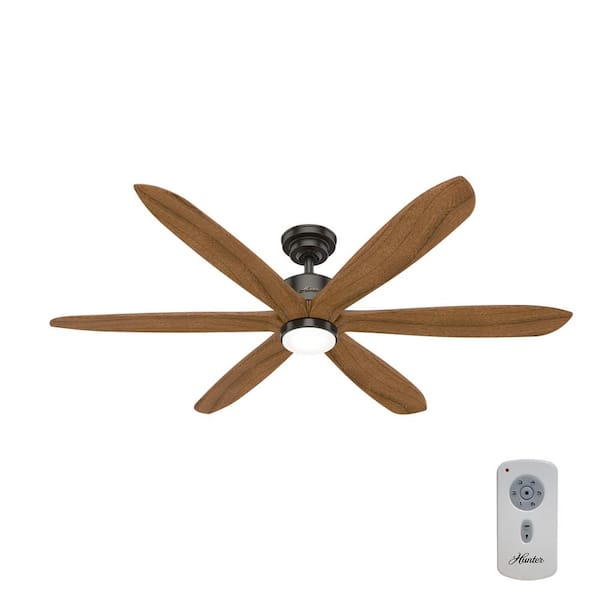 Hunter Rhinebeck 58 in. Integrated LED Indoor Noble Bronze Ceiling Fan with Light Kit and Remote