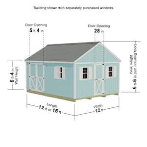 Fairview 12 ft. x 16 ft. Wood Storage Shed Kit