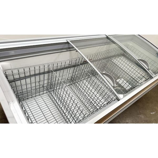 83 in. W, 33.7 cu. Ft NSF Commercial Manual Defrost Chest Freezer Meat Deli Case Display in Black