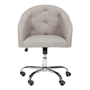 Amy Gray/Chrome Linen Swivel Office Chair