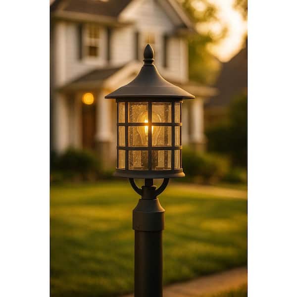 Freeport 1-Light Black Outdoor Post or Pier Mount