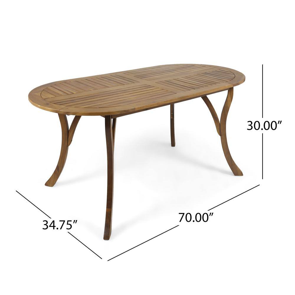 Hermosa Oval 70" Teak Acacia Wood Dining Table