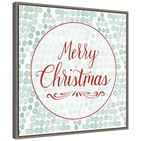 Amanti Art 22 in. Canvas Christmas Tree Whimsy Collection E Christmas Holiday Framed Box Wall Art