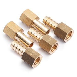 3/8 in. ID Hose Barb x 1/4 in. FIP Lead Free Brass Adapter Fitting (5-Pack)