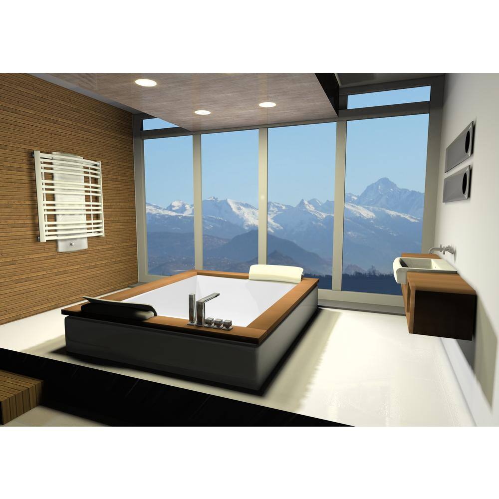 Eileen 74'' White Acrylic Drop-in Bathtub with Jets