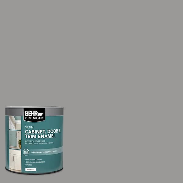 BEHR PREMIUM 1 qt. #HDC-NT-10A Dolphin Gray Satin Enamel Interior/Exterior Cabinet, Door & Trim Paint