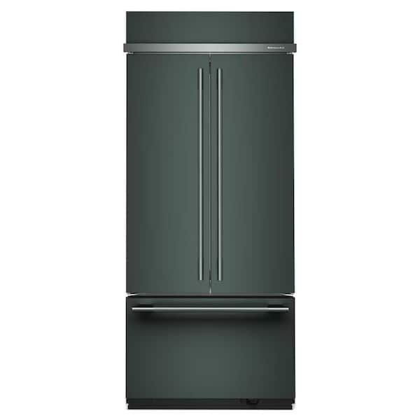 36 in. 20.8 cu. ft. Built-In French Door Bottom Mount Refrigerator in Juniper with Platinum Interior