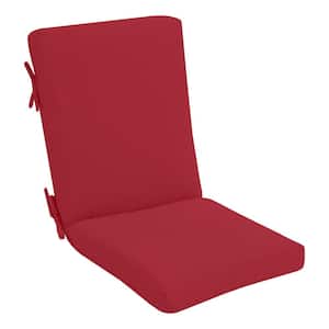 21 in. x 23.5 in. Outdoor High Back Dining Chair Cushion in Chili