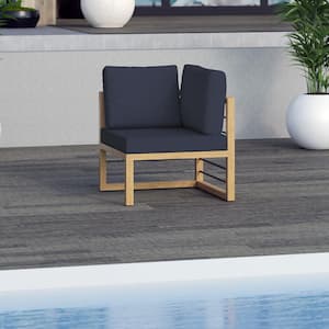 Aluminum Outdoor Sectional Corner Sofa Seat with Navy Blue Cushions
