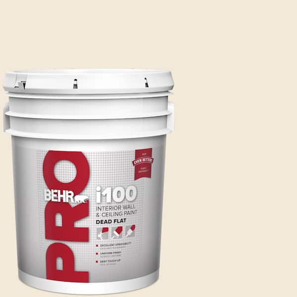 BEHR PRO 5 gal. #OR-W09 Cottage White Dead Flat Interior Paint