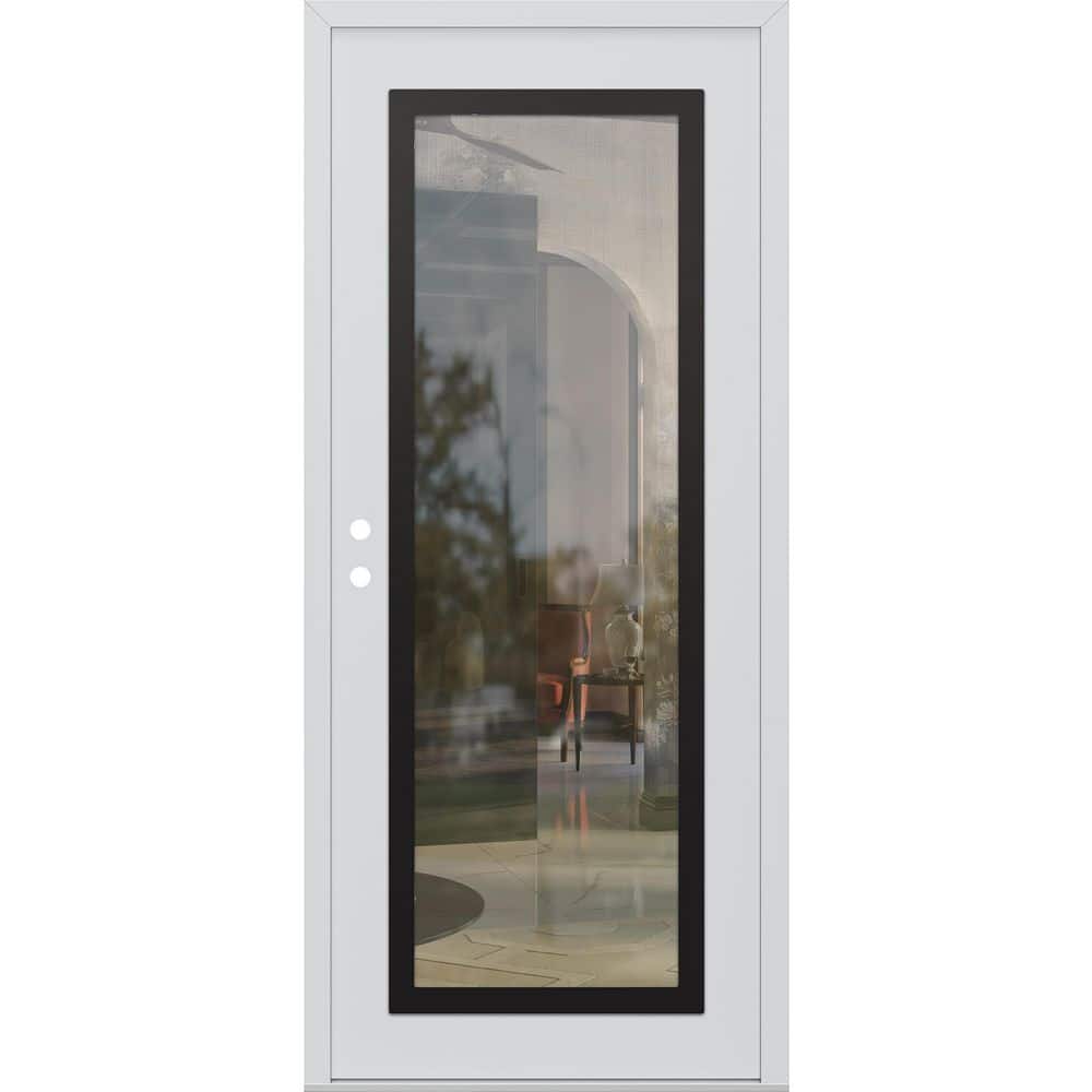 C1 36 in. x 80 in. Black P Right-Hand/Inswing Clear Glass White/White Steel Prehung Front Door price history on PriceWatchPro
