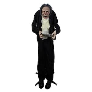 72 in. Lighted Animated Scary Butler Standing Halloween Prop