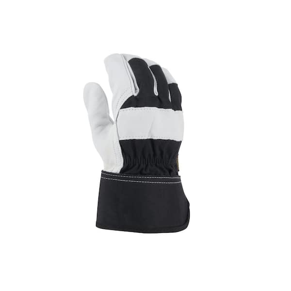 Hyper Tough Full  Leather Tan Gloves adjustable Work Gloves Size M 