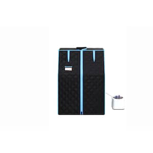 1-Person Portable Half Body Black Steam Sauna Tent With PVC Pipe Connector Easy to Install, Fast heating