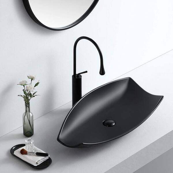 Fine Fixtures Modern Ceramic Oval Vessel Bathroom Sink with Overflow &  Reviews