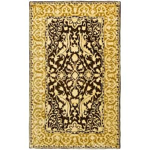 Silk Road Brown/Ivory 4 ft. x 6 ft. Border Area Rug