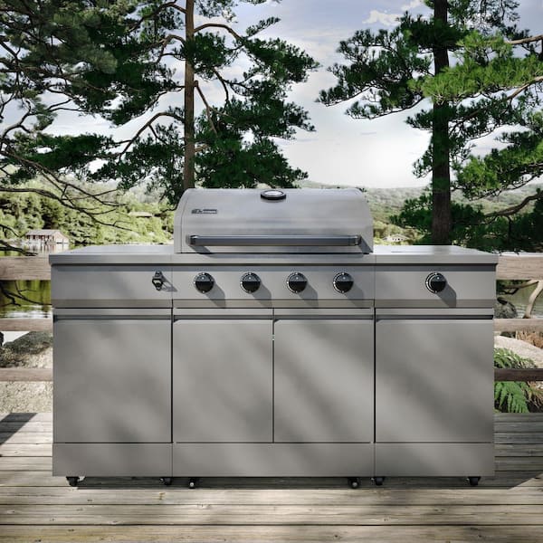 Fresno 5-Burner LP/NG Convertible Grill in Gunmetal