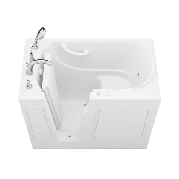 Universal Tubs Builders Choice 46 in. x 26 in. Left Drain Quick Fill Walk-in Whirlpool Bathtub in White