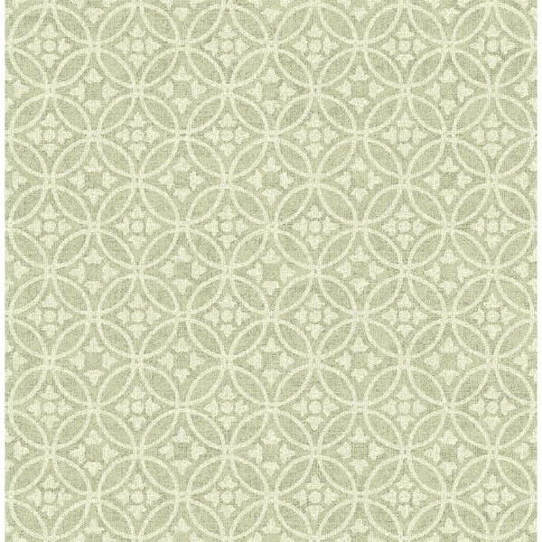 A-Street Prints Larsson Green Ogee Wallpaper