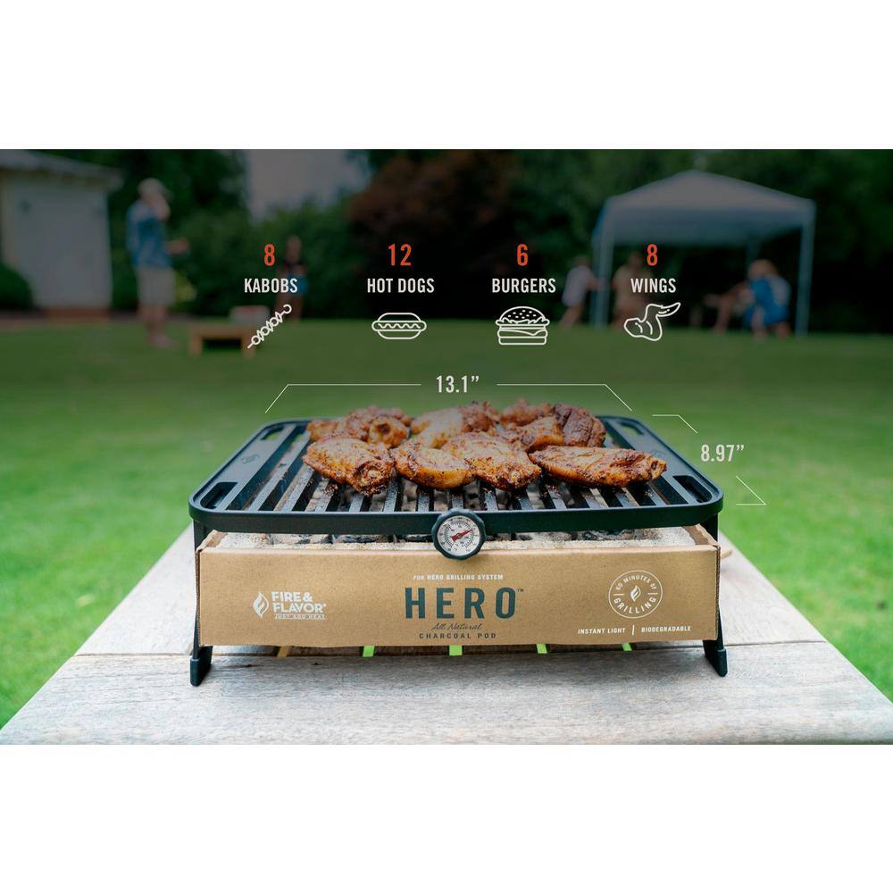 Ultra-Portable Black Charcoal Grill with Bamboo Accessories