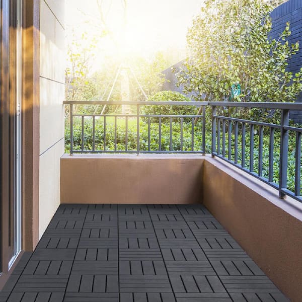 Pro Space 0.8 ft. W x 0.8 ft. L Plastic Interlocking Flooring Deck Tile Gray (10-Pack)