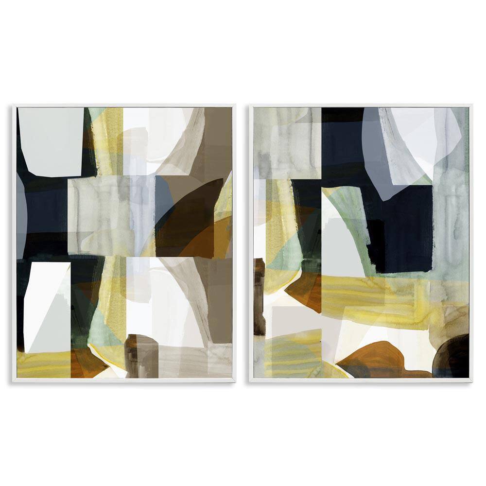 Geometric Desert Motif by Cartissi 2 Pieces White Framed Abstract Giclee Art Print 20 in. x 16 in. price history on PriceWatchPro