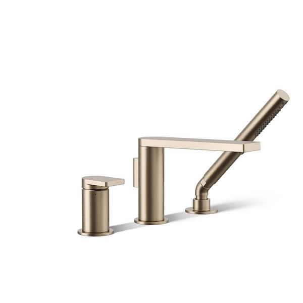 KOHLER Composed Single-Handle Wall Mount Roman Tub Faucet in Vibrant Brushed Bronze