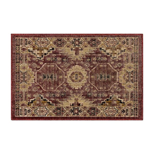 Home Decorators Collection Tristan Cabernet 2 ft. x 3 ft. Scatter Medallion Indoor Area Rug