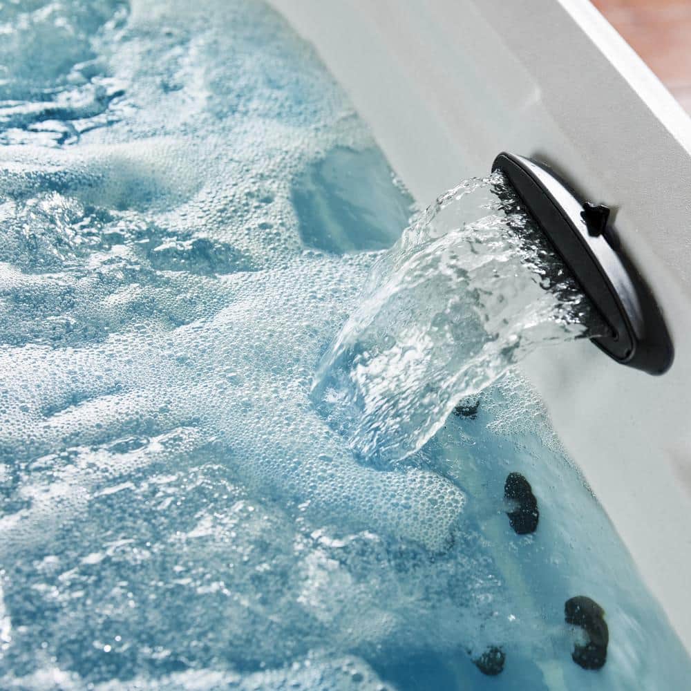 Lifesmart 7-Person Square Spa with Waterfall and LED Lights