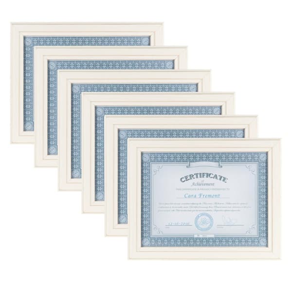 DesignOvation Kieva 8.5 in. x 11 in. White Picture Frame (Set of 6)