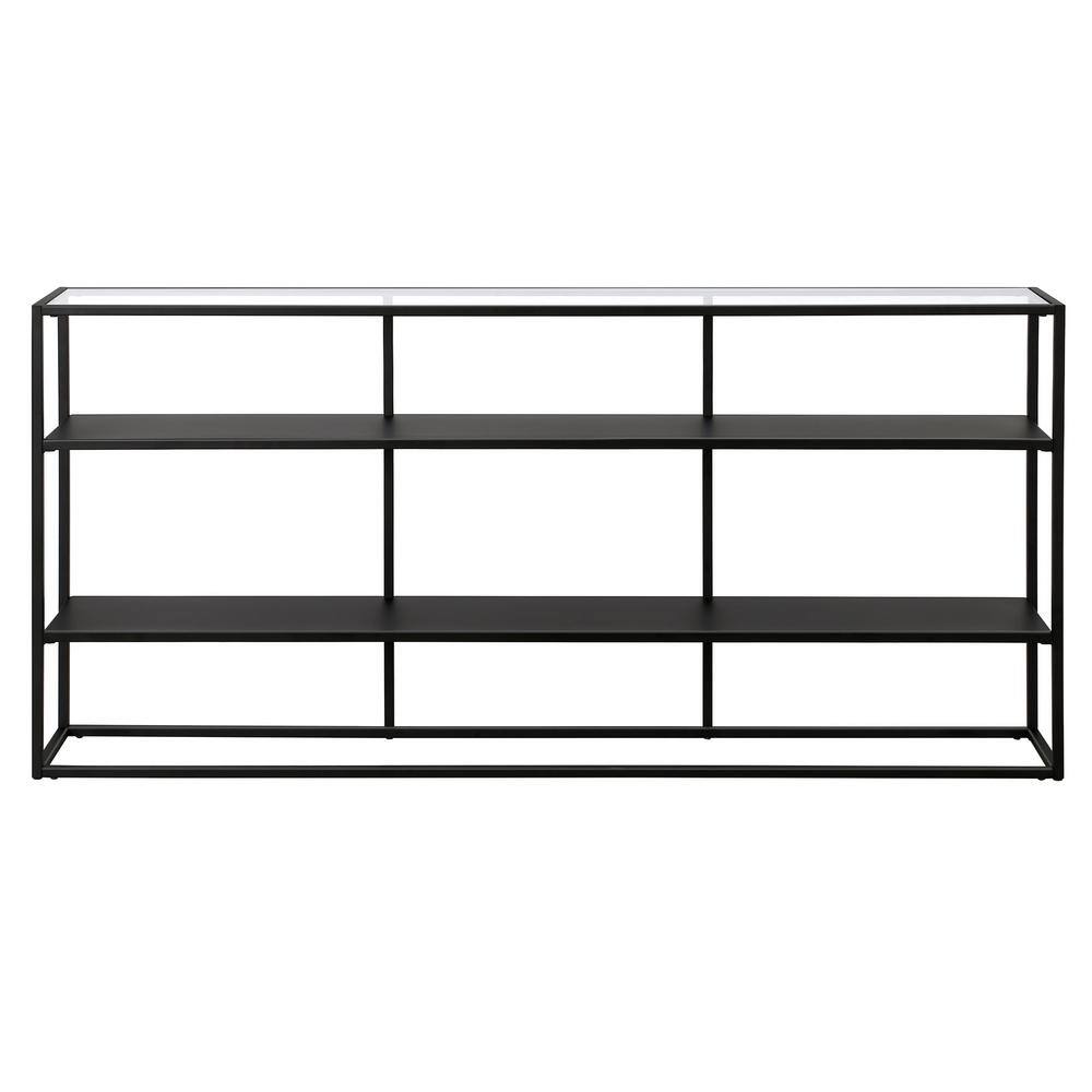 Fallon 64'' Blackened Bronze Glass and Metal Console Table