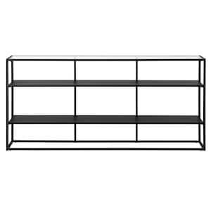 Meyer&Cross Winthrop 52 in. Blackened Bronze Rectangular Glass Shelves ...