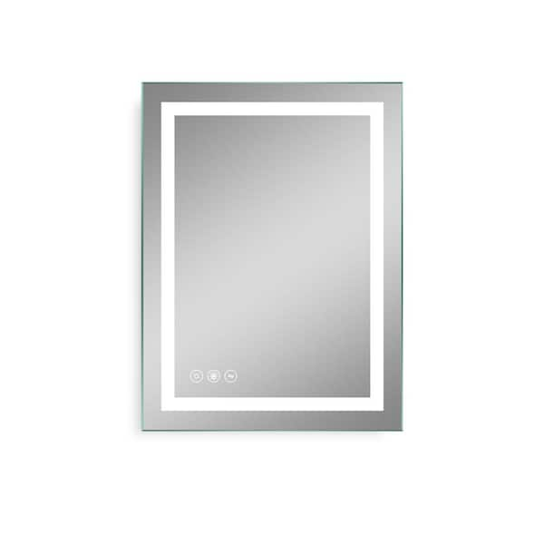 Cesicia Silver 24 in. W x 32 in. H Rectangular Frameless Wall Mount ...