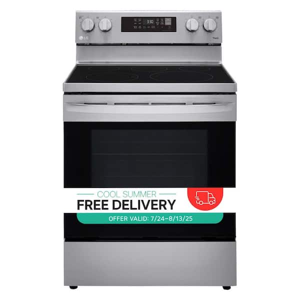 30 in. 6.3 cu. ft. Smart Wi-Fi Enabled Fan Convection Electric Range Oven with AirFry and EasyClean in. Stainless Steel