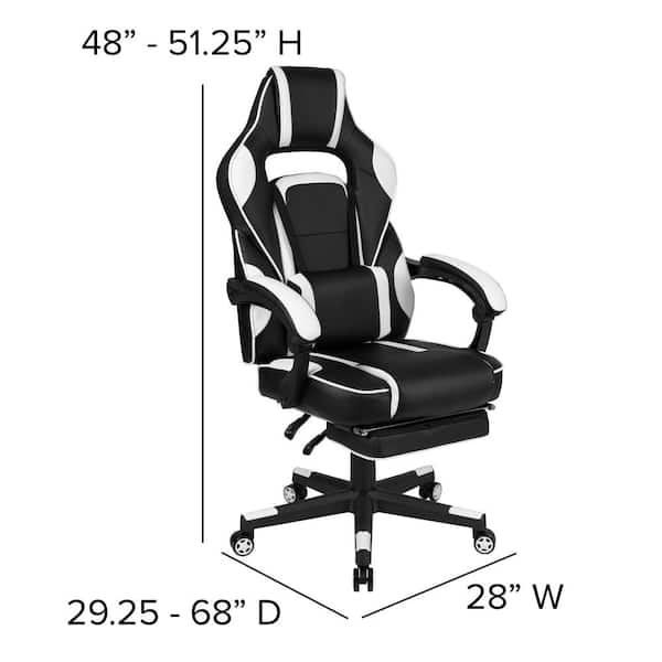 white faux leather gaming chair