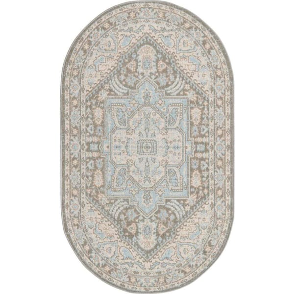 Unique Loom Cloud Gray 3 ft. 3 in. x 5 ft. 3 in. Whitney Milano Area ...