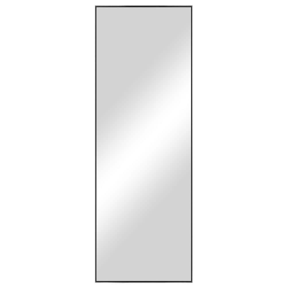 20 in. H x 59 in. W Rectangle Black Metal Wall Mirror