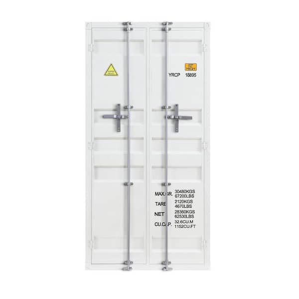Acme Furniture Cargo White Metal 34 in. Wardrobe