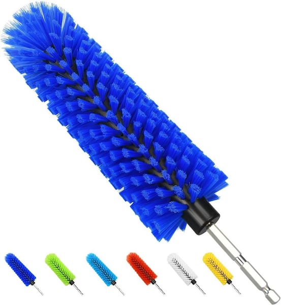 Electric Drill Wheel Cleaning Brush, Durable Nylon Bristles for Car Wheels, Rims, Bottles, Tight Spaces (Dark Blue)