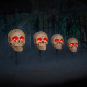 4-Pack LED Skull Pathway Lights