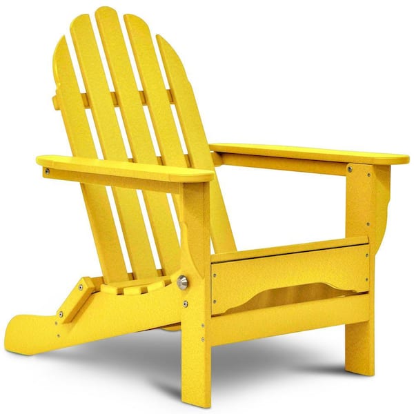 DUROGREEN Icon Lemon Yellow Non-Folding Plastic Adirondack Chair