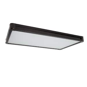 32 in. x 18 in. Matte Black / Gold Rivets Indoor Selectable Integrated LED Flush Mount 4000 Lumens 3000K 4000K 5000K