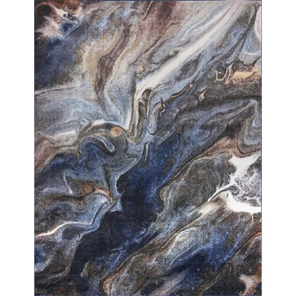 Tayse Rugs Reina Abstract Orange 4 ft. x 6 ft. Indoor Area Rug