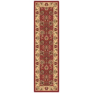 Ottohome Collection Non-Slip Rubberback Oriental Design 2x7 Indoor Runner Rug, 1 ft. 10 in. x 7 ft., Dark Red