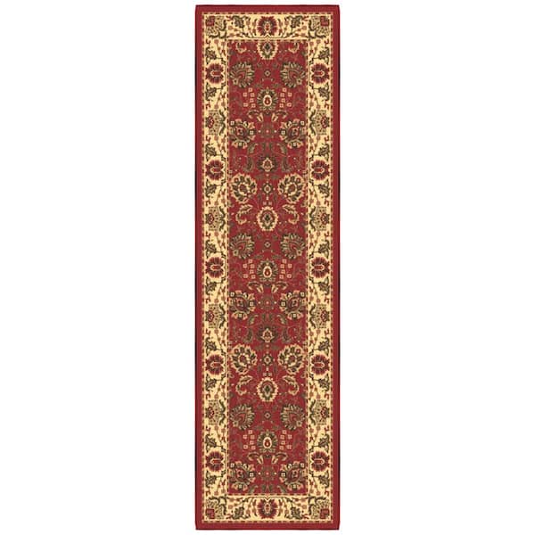 Ottomanson Ottohome Collection Non-Slip Rubberback Oriental Design 2x7 Indoor Runner Rug, 1 ft. 10 in. x 7 ft., Dark Red