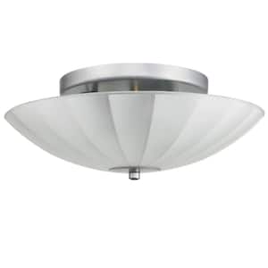 13 in. 1-Light White Chandelier with Shade Material