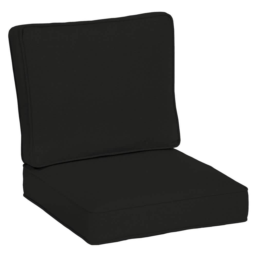 ARDEN SELECTIONS Oasis 24 In X 24 In Onyx Black 2 Piece Deep Seating   Arden Selections Lounge Chair Cushions An01f40b D9z1 64 1000 